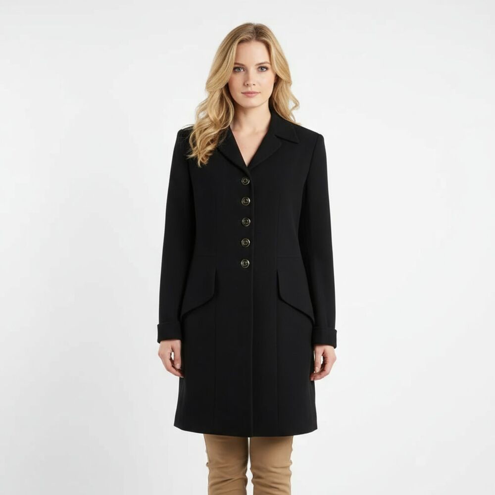 Escada Margaretha Ley Black Vintage Wool Long Sleeve Blazer Jacket 40 10